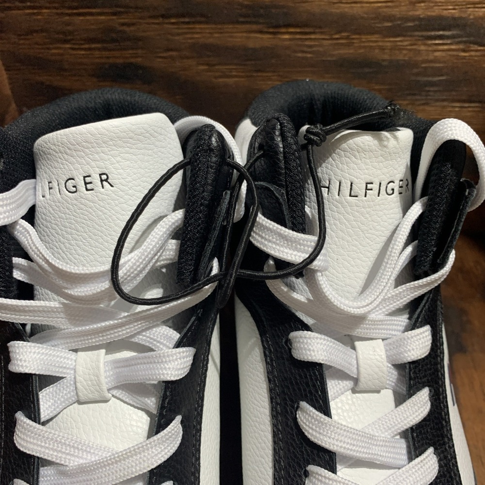 Tommy Hilfiger Men's High Top Size 10.5 Basketball Sneakers White/Black - Picture 8 of 8